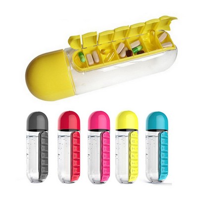 Water Bottle With Daily Pill Box