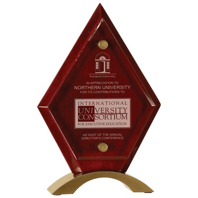 8.5" Diamond Rosewood Piano Finish Floating Jade Glass