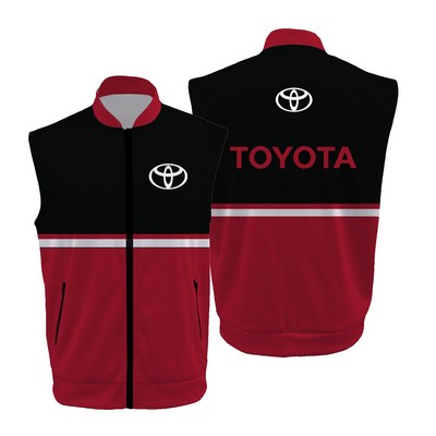 Men's Full Zip Sleeveless Smooth Polyester Jacket with Fleece Backing