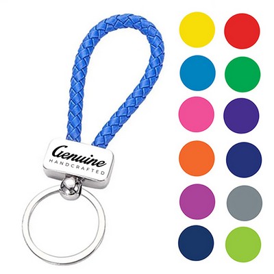PU Braided Woven Keychain Holder