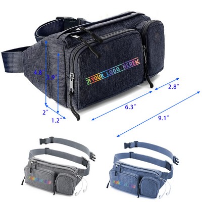 Waist Fanny Pack Bag with 6 Pockets