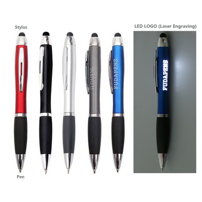 LED LOGO Pen With Stylus