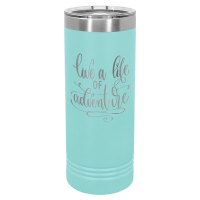 Polar Camel 22 oz. Teal Blue Skinny Tumbler with Slider Lid