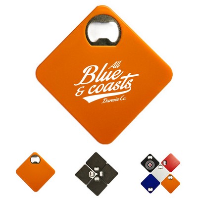 ABS Plastic Coaster with Built-in Bottle Opener