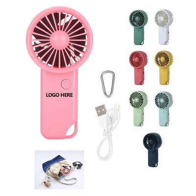 Mini Handheld USB Charging Fan With Carabiner