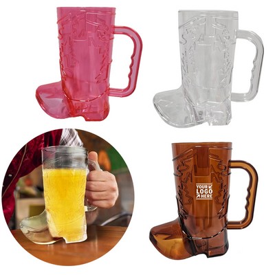18-20oz Cowboy Boot Plasitc Mug