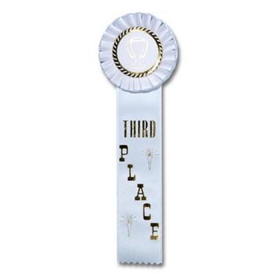 11" Third Place Stock Rosette w/Trophy Cup Medallion