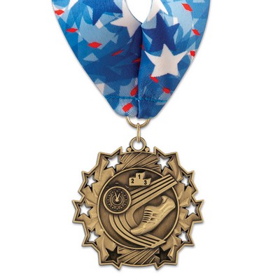 2 1/4" Track TS Medal w/ Stock Millennium Neck Ribbon