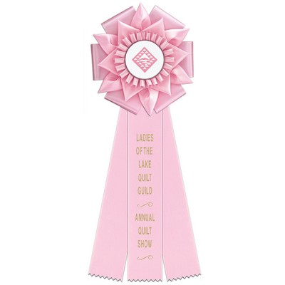 Bath 3 Streamer Rosette (15")