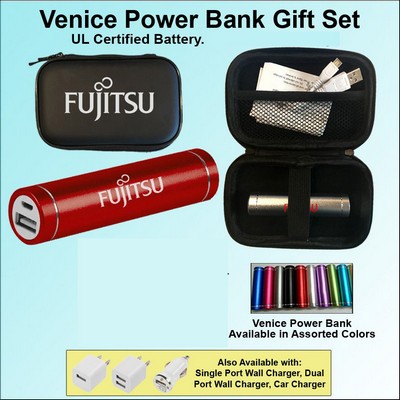 Venice Power Bank Gift Set in Zipper Wallet 3000 mAh No Extra Tariff