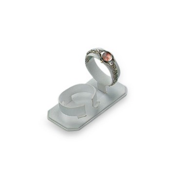 White Leatherette Double Bangle/Watch Stand