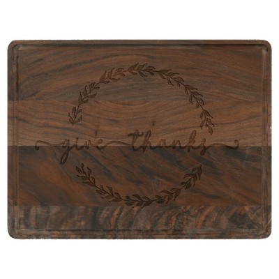 11.5" x 8.75" Walnut Cutting Board with Drip Ring