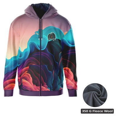 Unisex & Kids' Sublimation 350G Fleece Full-Zip Hoodie - Economy