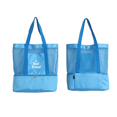 Mesh Beach Cooler Tote Bag