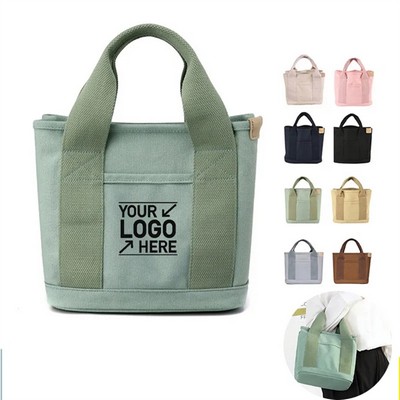 Mini Canvas Tote Bag with Shoulder