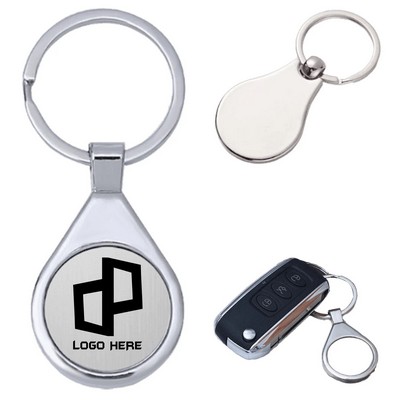 Metal Drop-Shaped Keychain