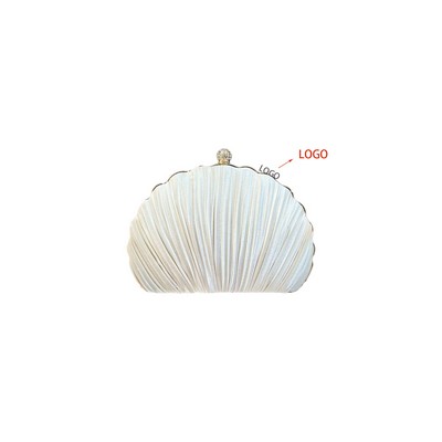 Shell-Shaped Silk Clutch Bag