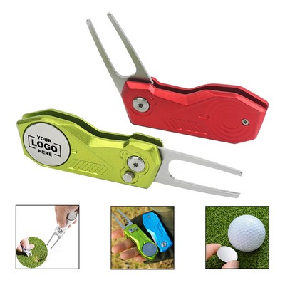 Black Golf Divot Repair Tool with Ball Marker