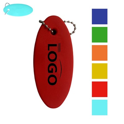 PU Oval Floating Foam Key Chain With Logo