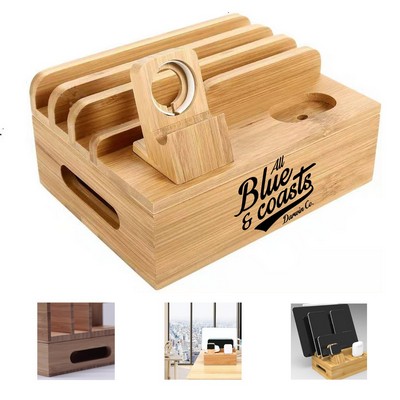 Bamboo 6-in-1 Charging Station with Short Cable
