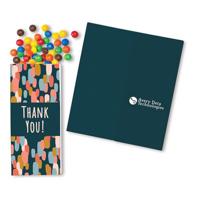 One Color Foil-Stamped Stock Gratitude Sweeter Cards with Candy Coated Chocolate Bitz