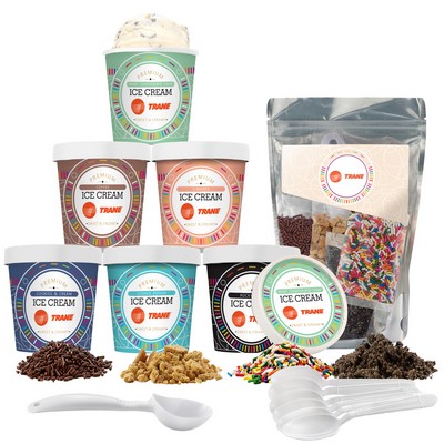 Handcrafted Ice Cream with Ice Cream Topping Kit - 6 Pint Bundle - Sundae's Best