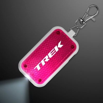 Clip-On Light Pink Safety Blinkers, Keychain Flashlight - Domestic Print
