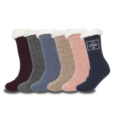 Non Slip Thick Fleece Socks With Grips