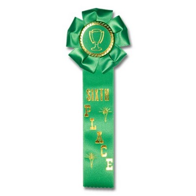 11½" Sixth Place Stock Rosette w/Trophy Cup Medallion