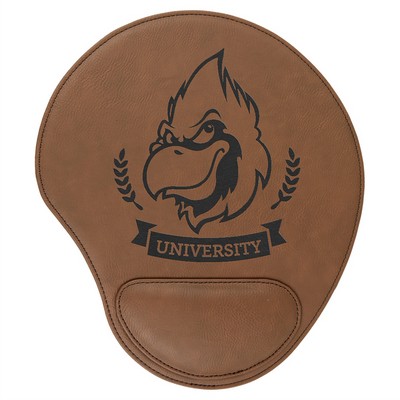 Mouse Pad, Dark Brown Faux Leather