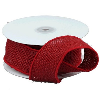 Red Burlap Wired Ribbon