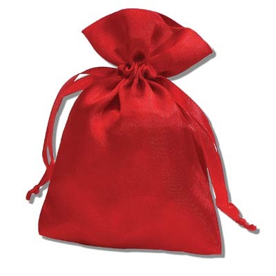 4" Square Satin Drawstring Pouch