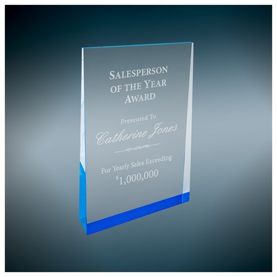 5" X 8" Blue Acrylic Wedge Award