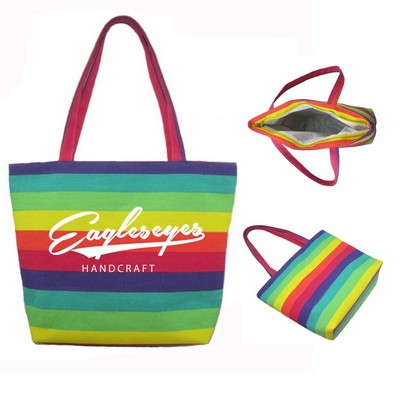 Large Capacity Rainbow Grocery Tote Bag