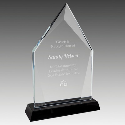 8.5" Diamond Halo Glass with Black Base