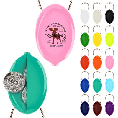 Classic Rubber Coin Pouch With Keychain