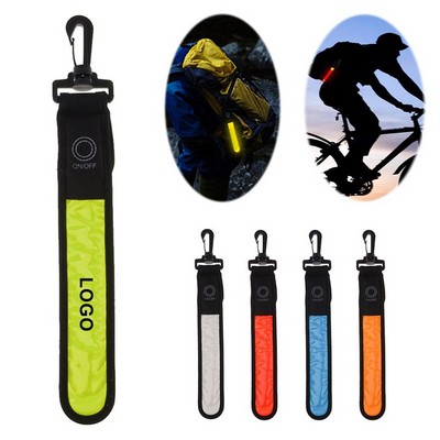 10" Custom PVC LED Safety Reflective Backpack Belt w/Adjustable Clip MOQ50PCS