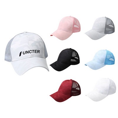 Women Ponytail Trucker Cap