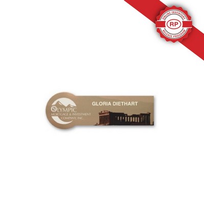 Full Color Name Badge w/Personalization (1.25"x3.625") Circle End