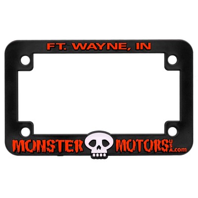 Motorcycle License Plate Frame - Black Plastic