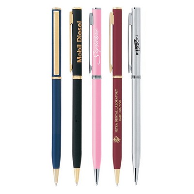 Metal Pen, Ballpoint pen, Twist action, Blue ink refill optional