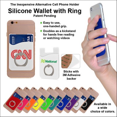 White Silicone Wallet w/Ring No Extra Tariff