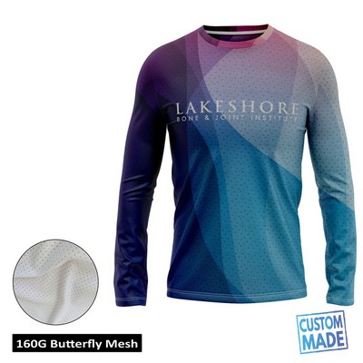 Unisex & Kids' Sublimation Long Sleeve T-Shirt - 160G Butterfly Mesh