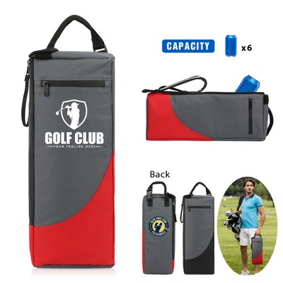 Insulated 6 Can Golf Cooler Bag With Shoulder Strap
