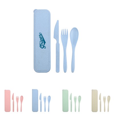 3-In-1 Portable Wheatstraw Tableware Set
