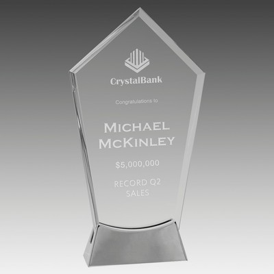 9.25" Peak Platinum Glass with Full Metal Base
