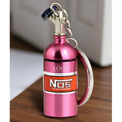 NOS Bottle Pill Box Container Keychain
