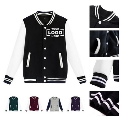 Varsity Baseball Letterman Bomber Jacket: Lightweight Windbreaker(Free Shipping)
