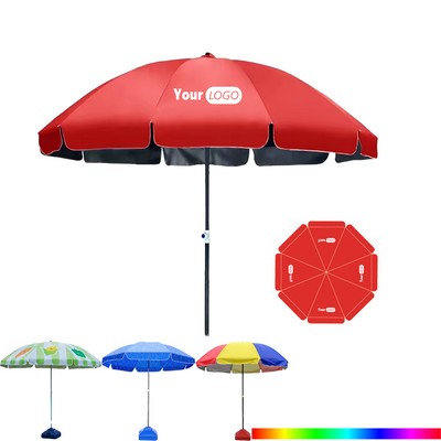 Outdoor Sun Patio Umbrellas Double 210D Silver Fabric Beach Sunshade
