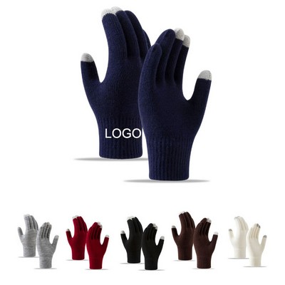 Winter Cycling Skiing Windproof Warm Sports Knitted Touch Screen Gloves